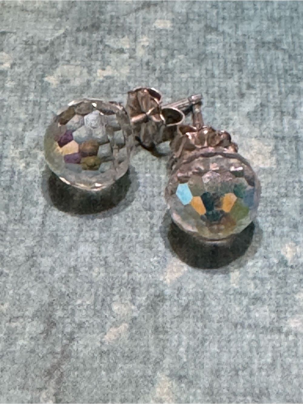 SWAROVSKI AND STERLING STUD EARRINGS